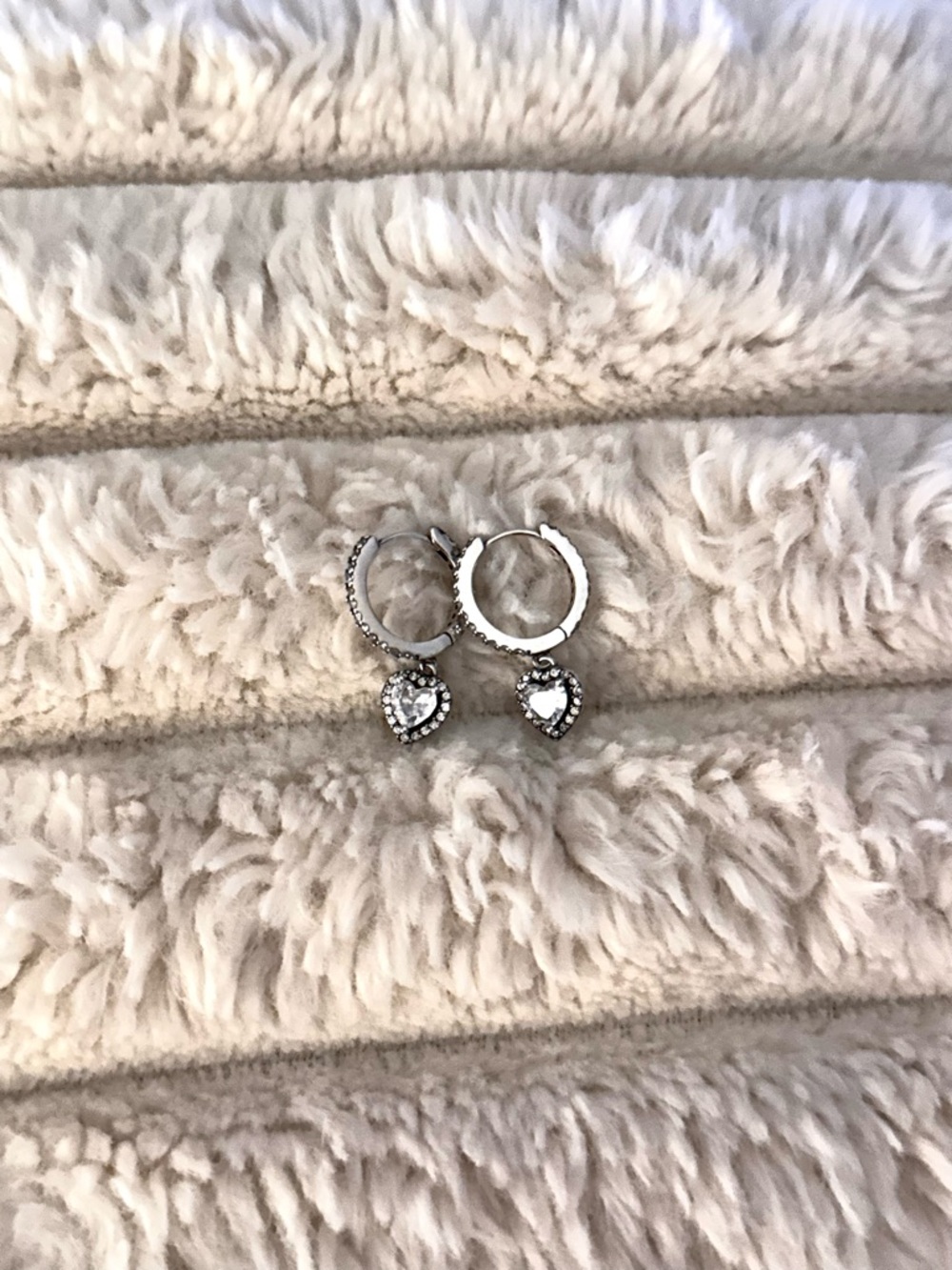 Pandora Silver Heart Earrings new